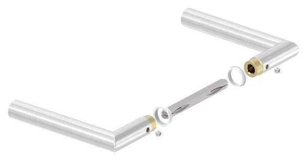 Tuerdruecker-Paar V2A Edelstahl fuer Kastendicke 30-60 mm mit 8 mm Vierkantstift-11-3945.4
